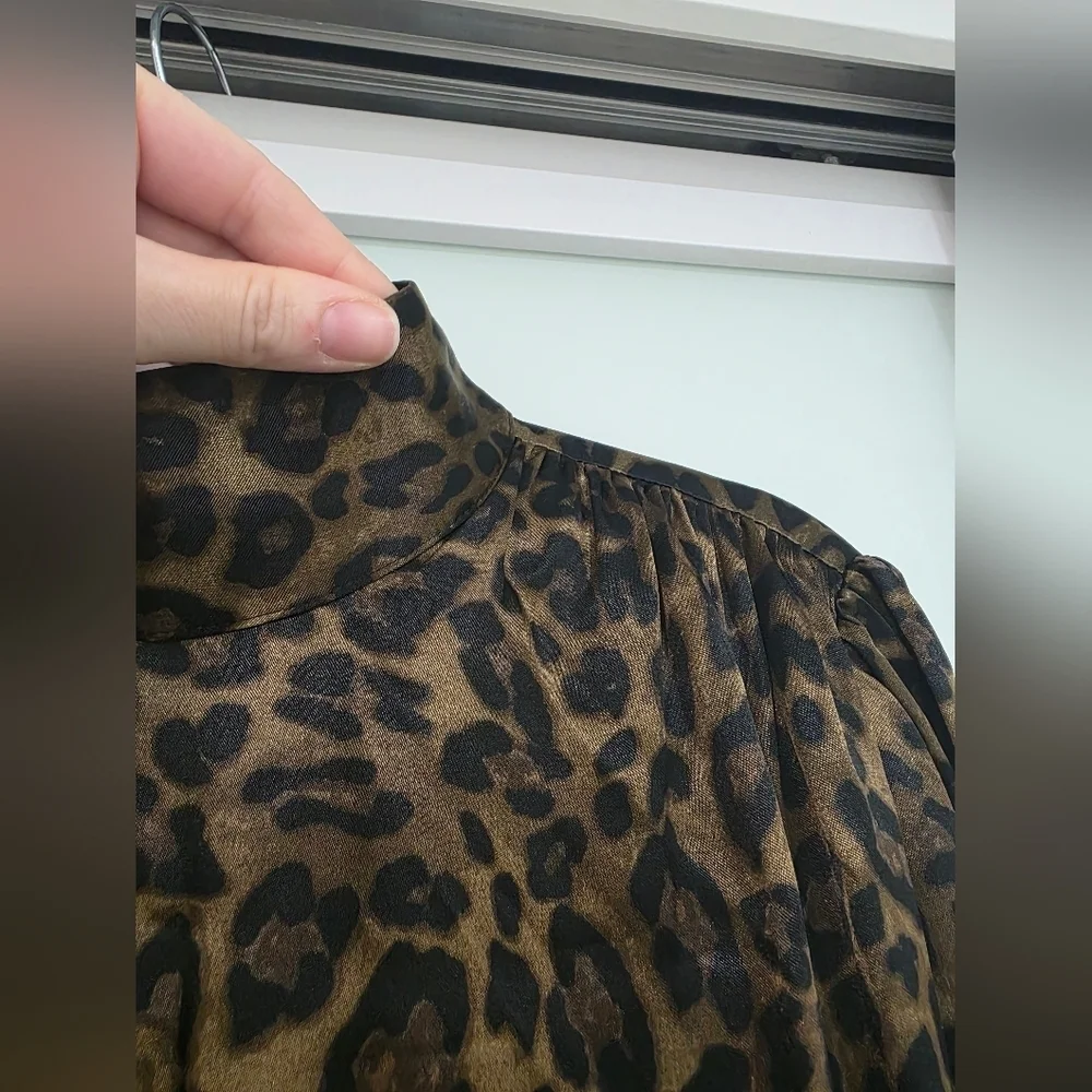 ZARA WOMAN ANIMAL PRINT SHIRT Top Blouse Leopard - Picture 13 of 16